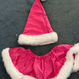 RARE MRS CLAUS SKIRT AND HAT- HOT PINK/ SEXY